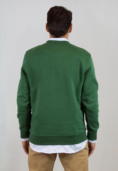 Sudadera verde con perfil bordado