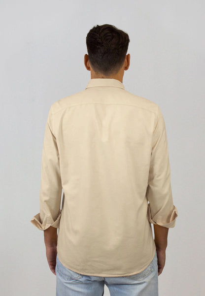 Camisa oxford lavado beige