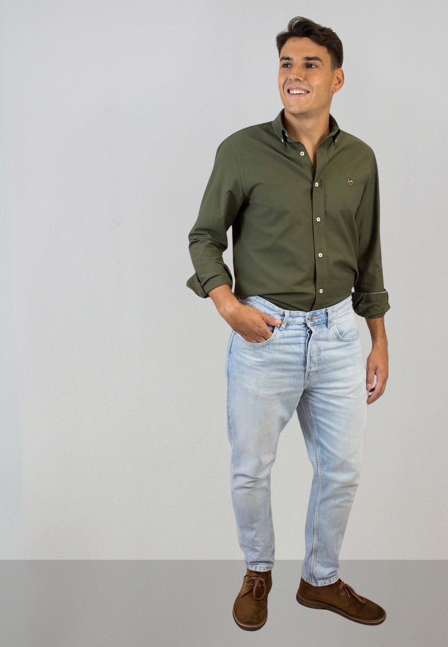 Camisa oxford lavado kaki