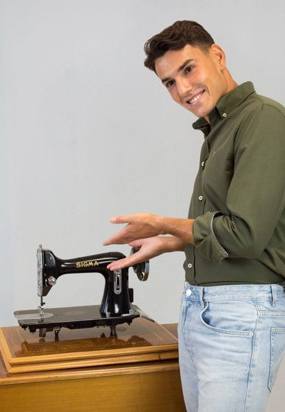 Camisa oxford lavado kaki