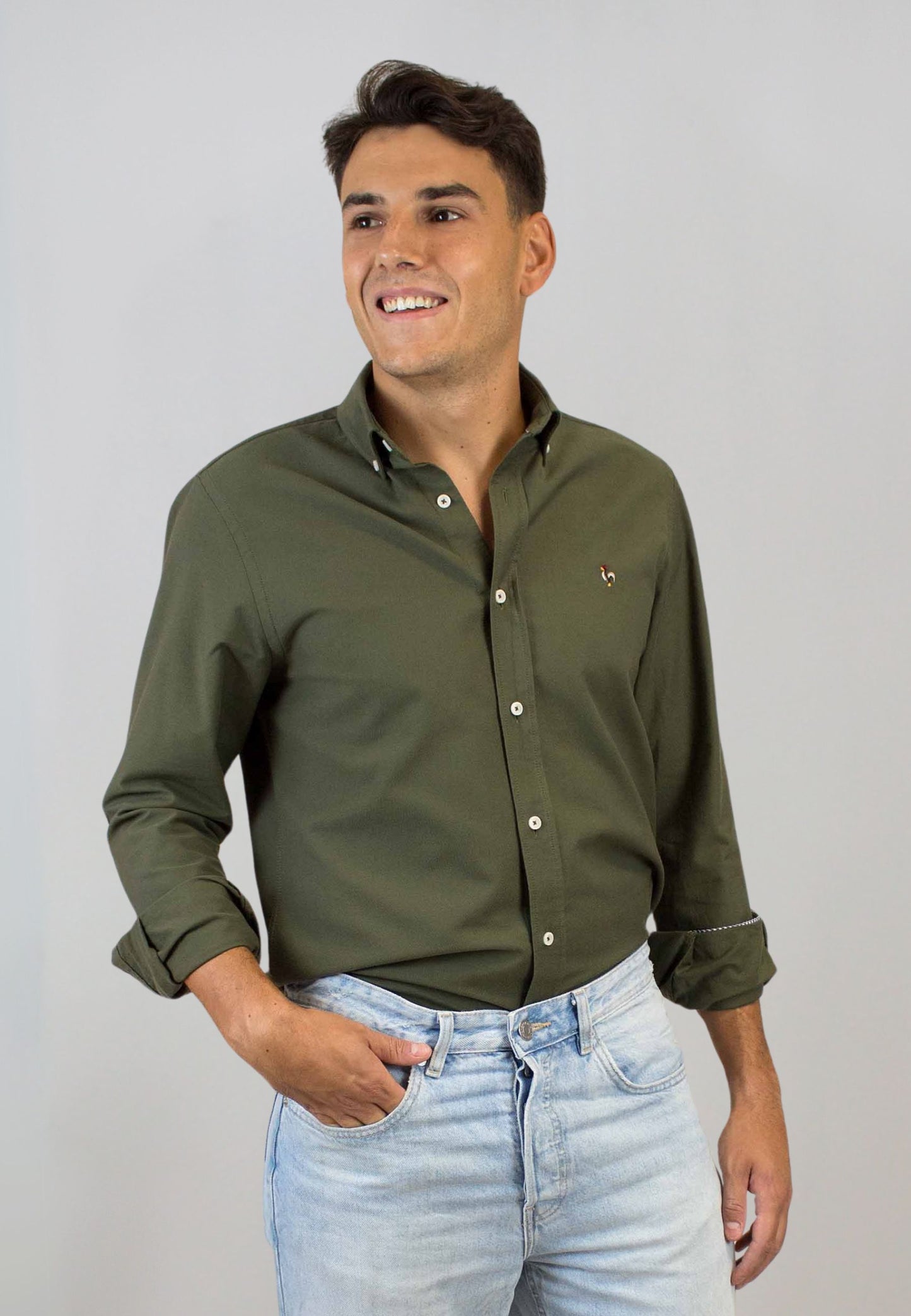 Camisa oxford lavado kaki