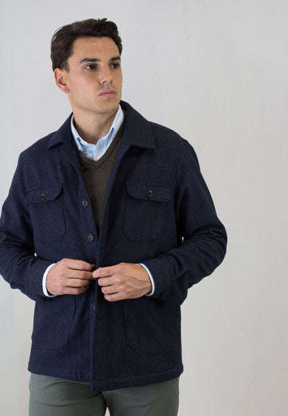 Sobrecamisa con lana marino