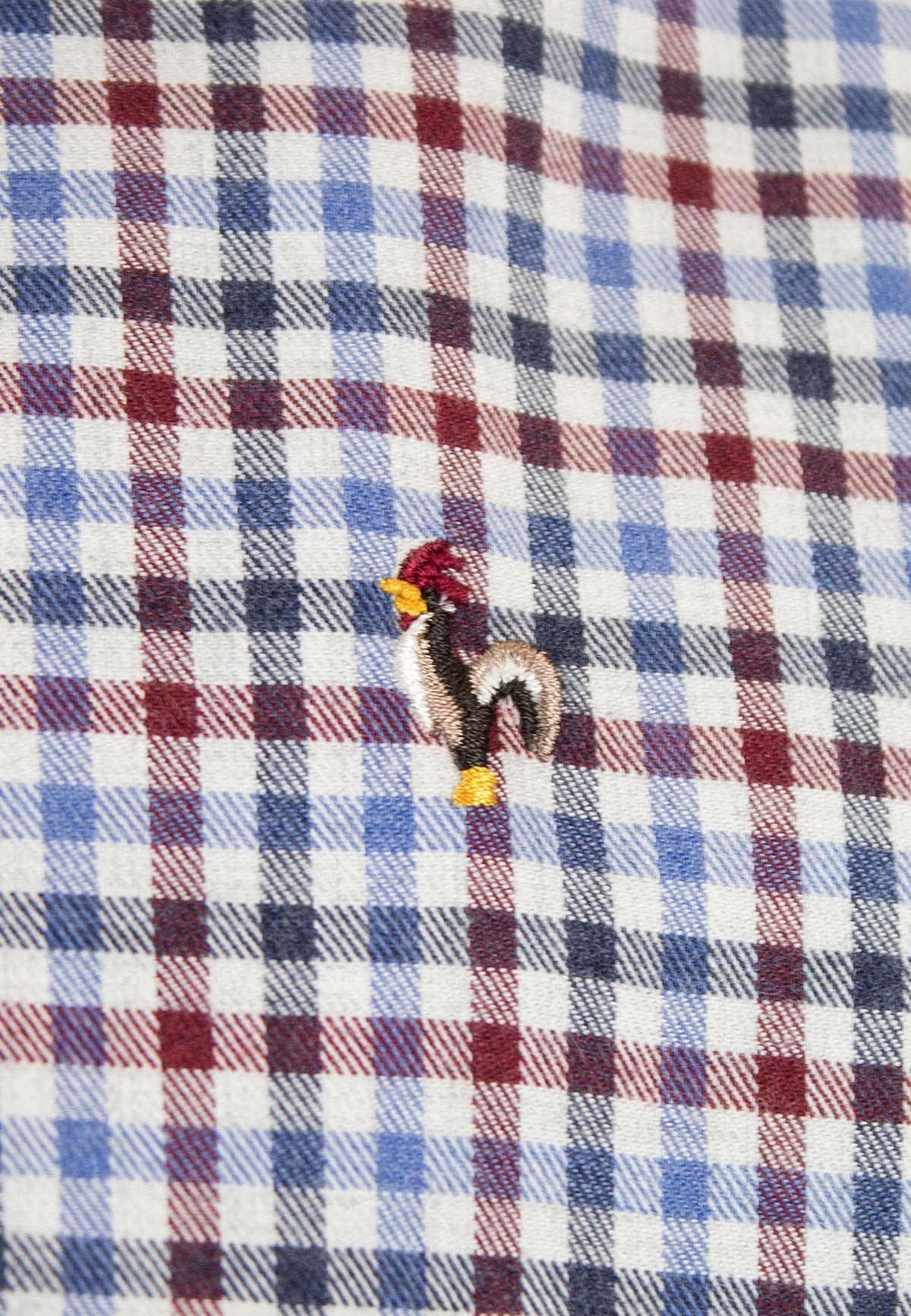 Camisa de cuadros vichy granate y celeste