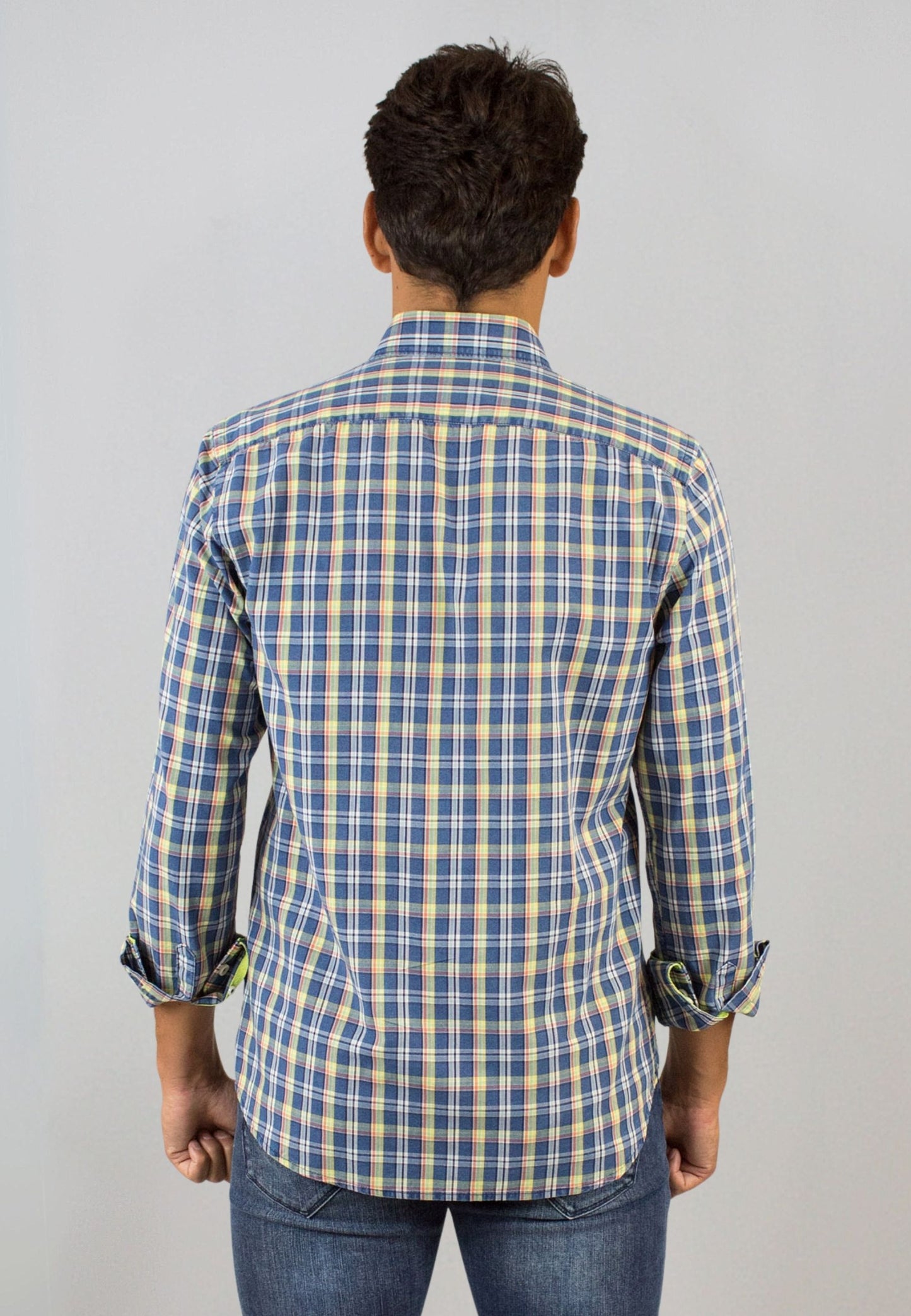 Camisa denim de cuadros