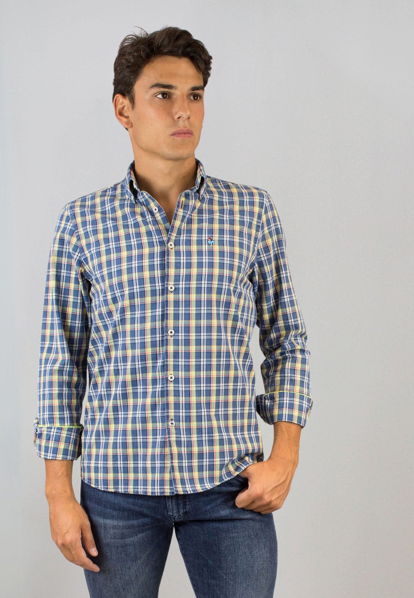 Camisa denim de cuadros