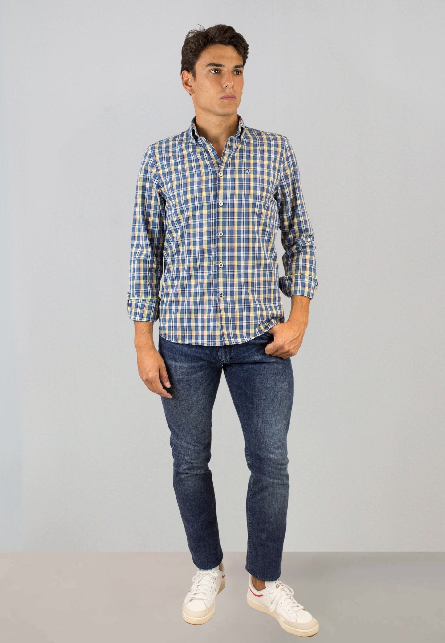 Camisa denim de cuadros