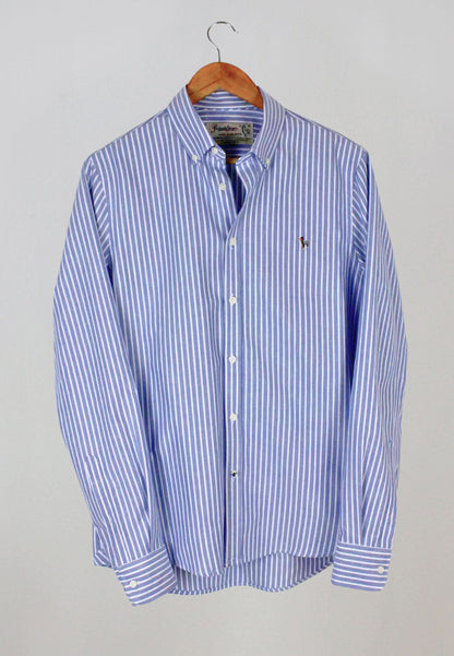 Camisa oxford de rayas anchas marino
