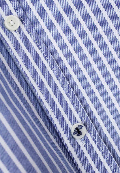 Camisa oxford de rayas anchas marino