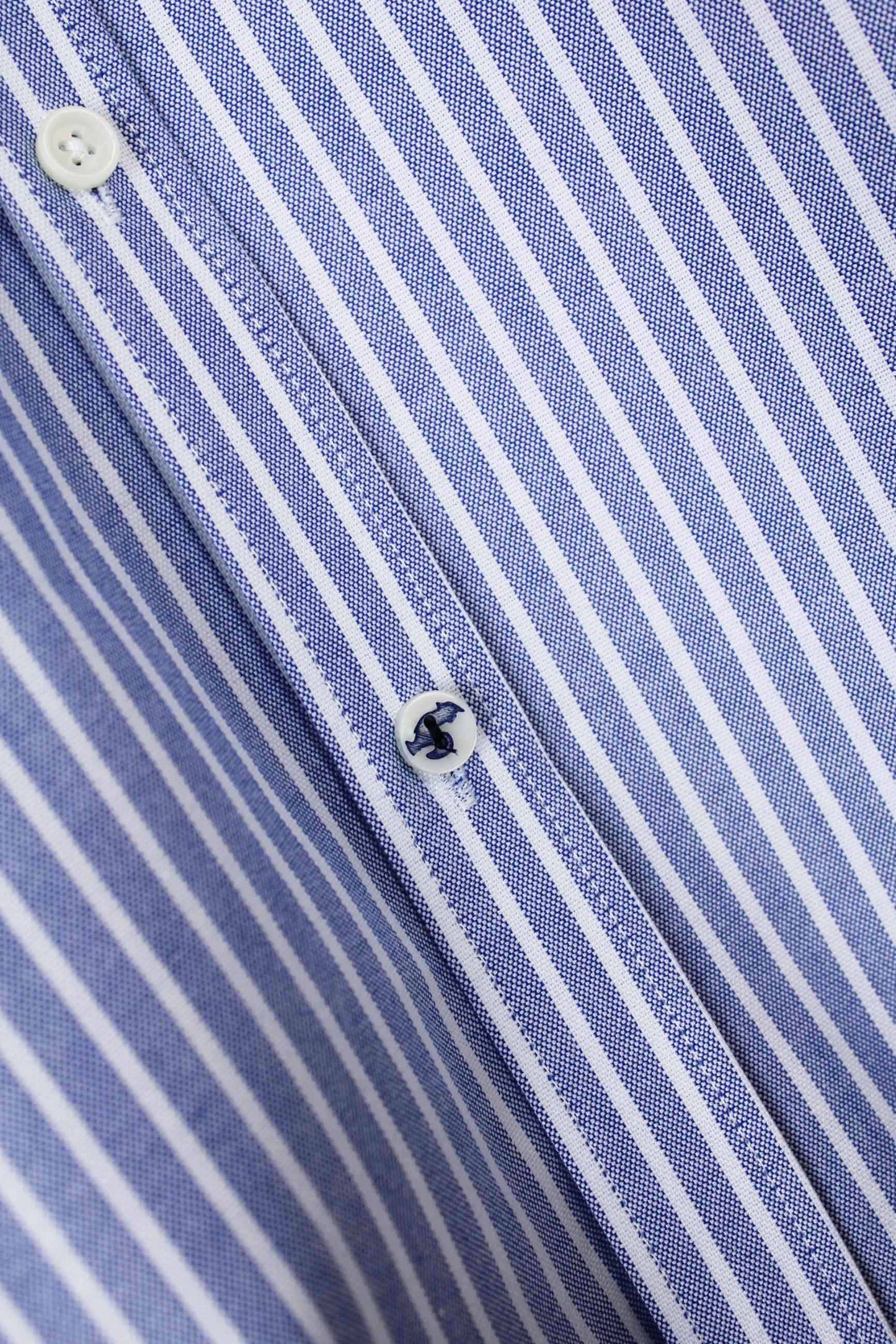 Tejido Oxford raya ancha marino 100% algodón