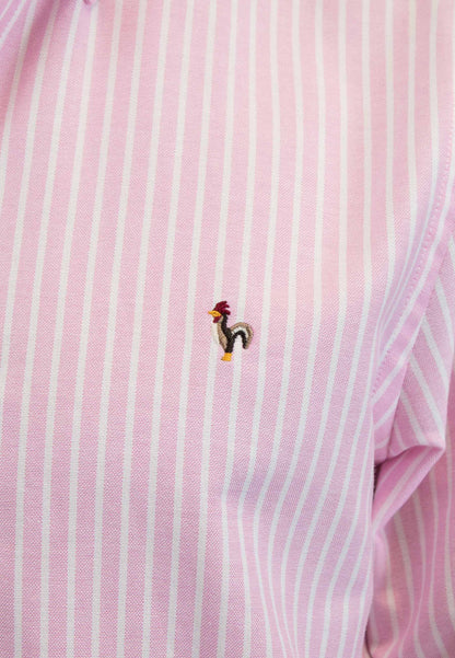 Camisa oxford de rayas anchas rosa