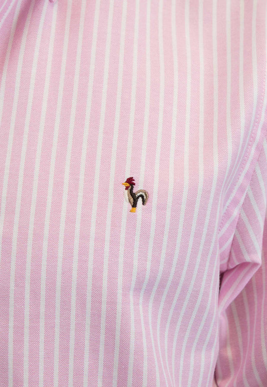 Camisa oxford de rayas anchas rosa
