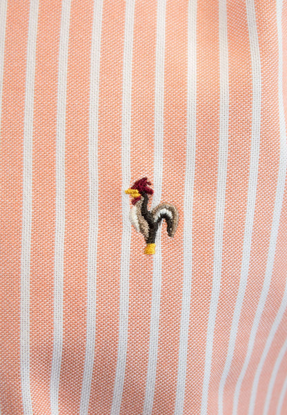 Camisa oxford de rayas anchas naranja