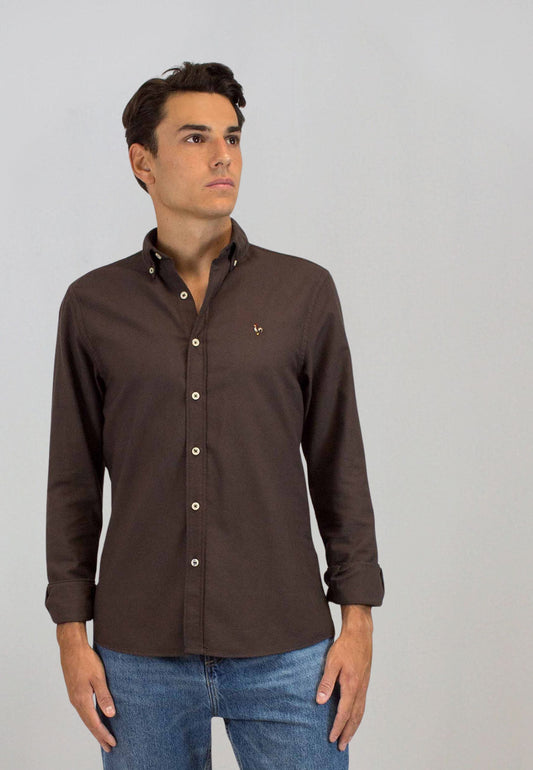 Camisa de algodón reciclado chocolate