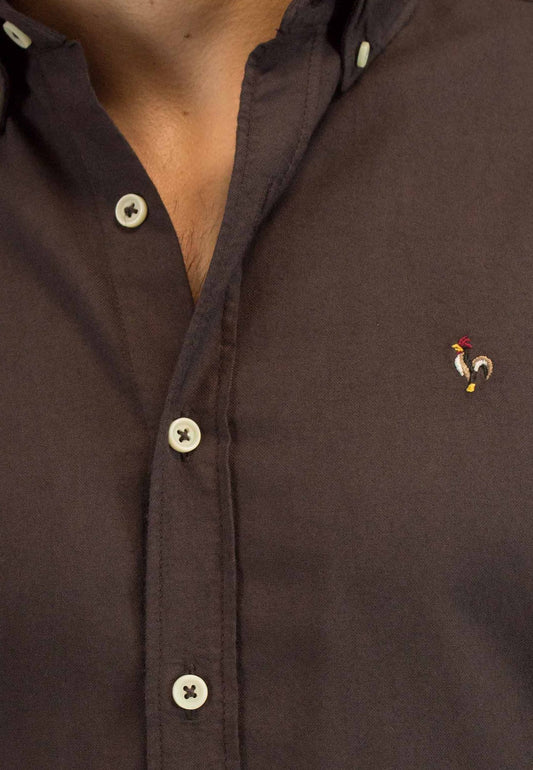 Camisa de algodón reciclado chocolate
