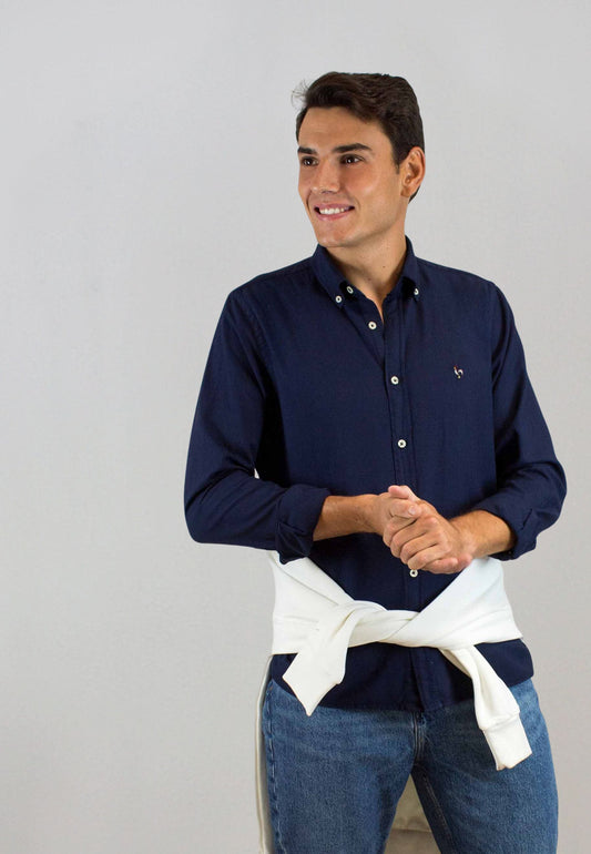 Camisa de algodón reciclado marino