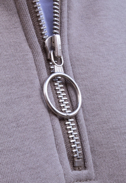 Sudadera de media cremallera tostado