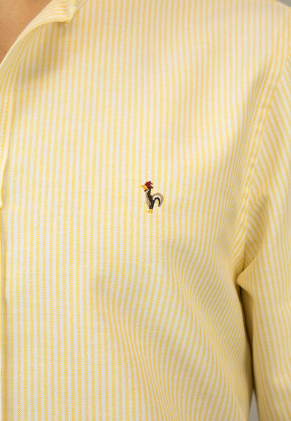 Camisa oxford de rayas amarillo