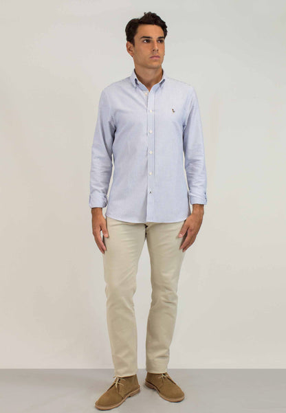 Tejido Oxford raya marino 100% algodón