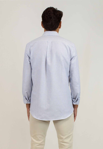Tejido Oxford raya marino 100% algodón