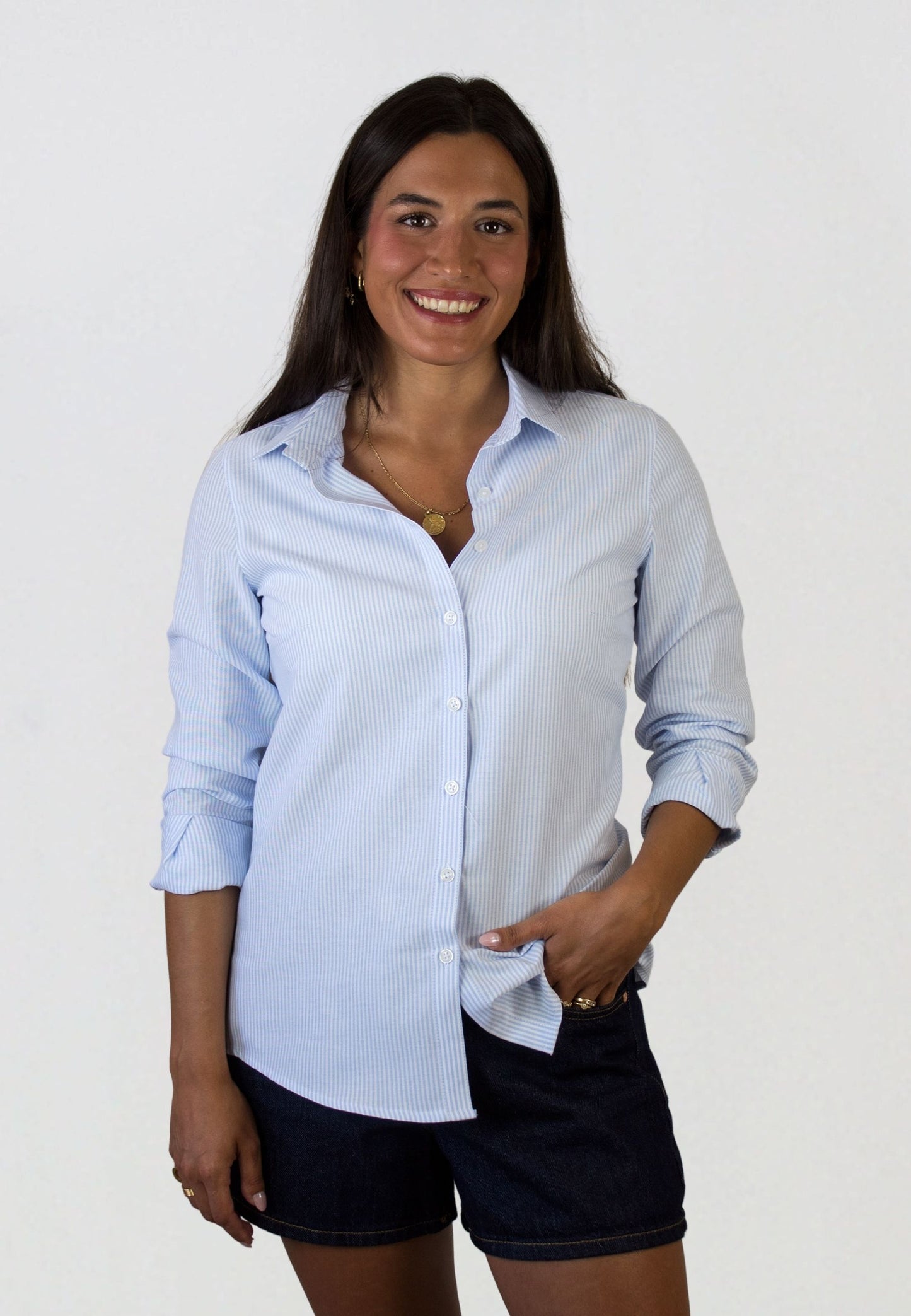 Chemise vichy bleu clair