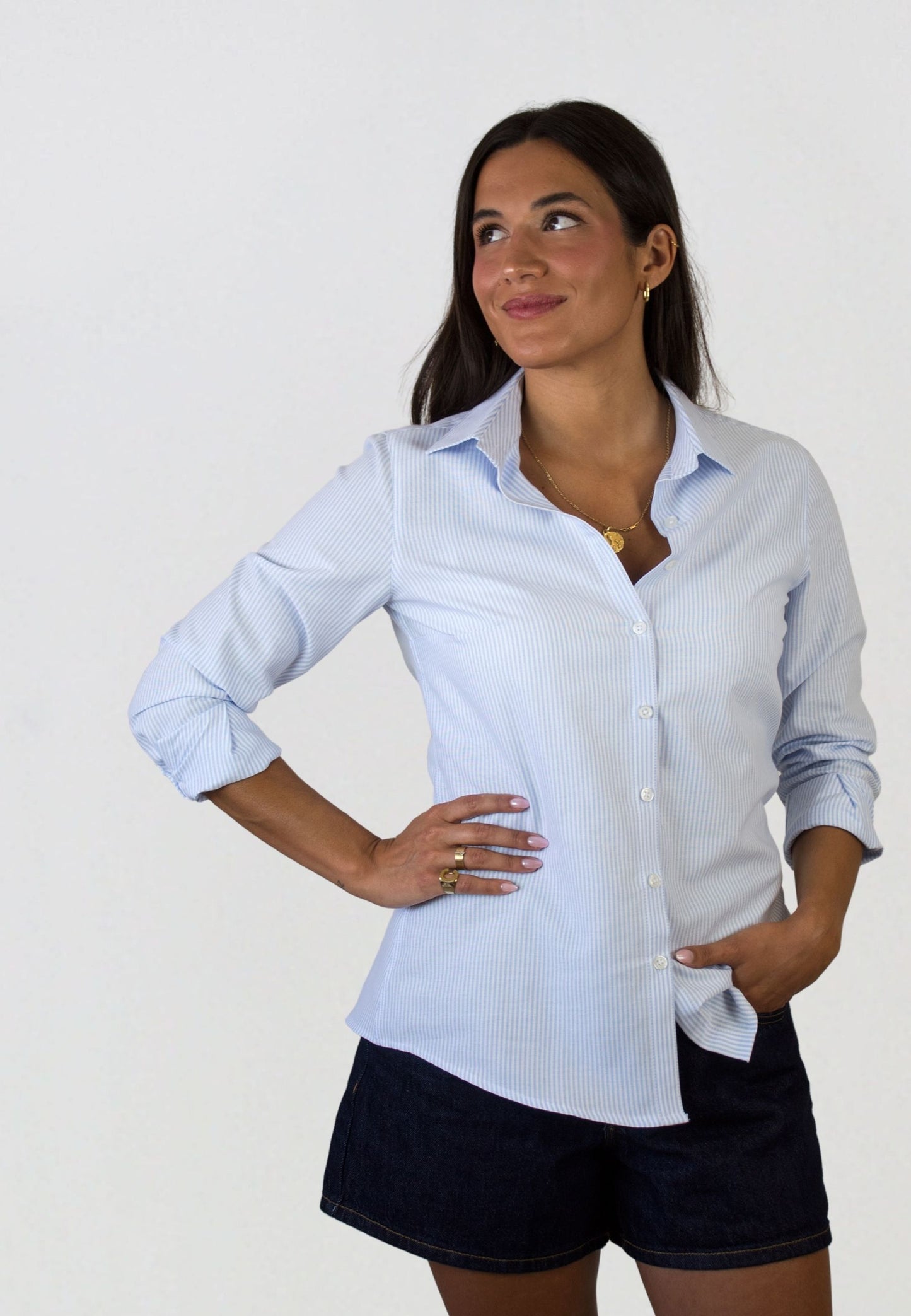 Chemise vichy bleu clair