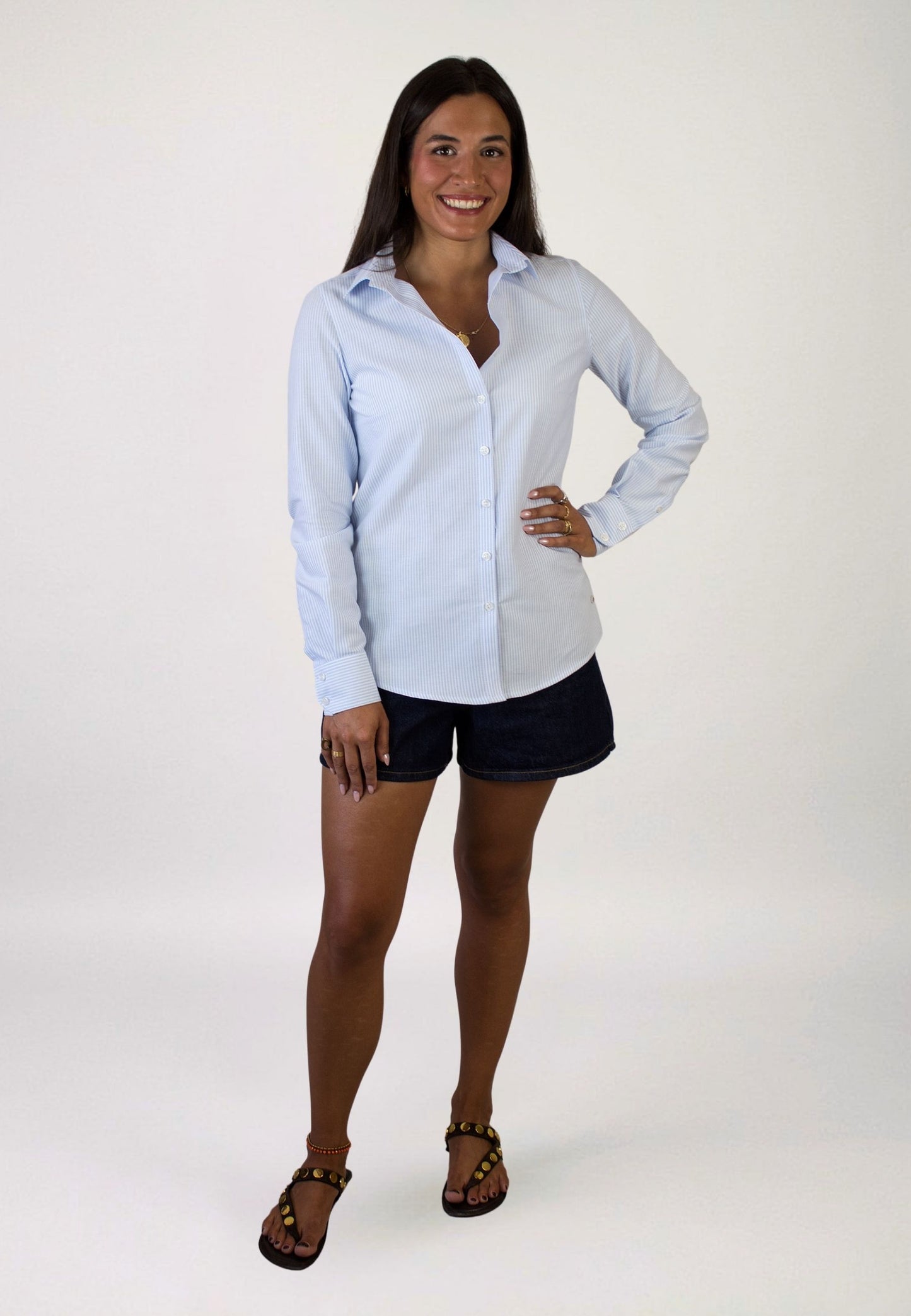 Chemise vichy bleu clair