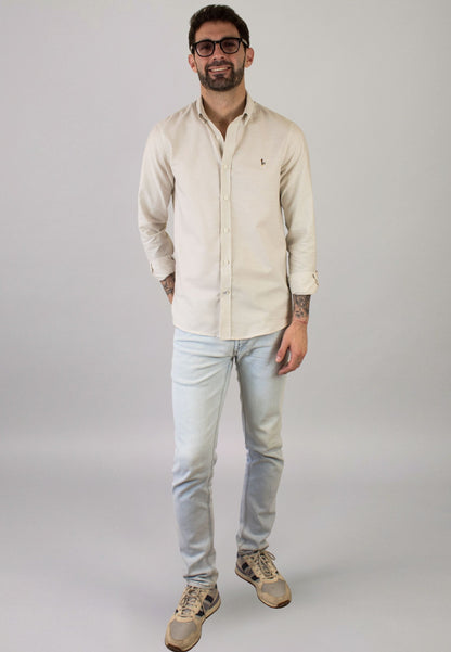 Chemise Oxford délavée bleu clair