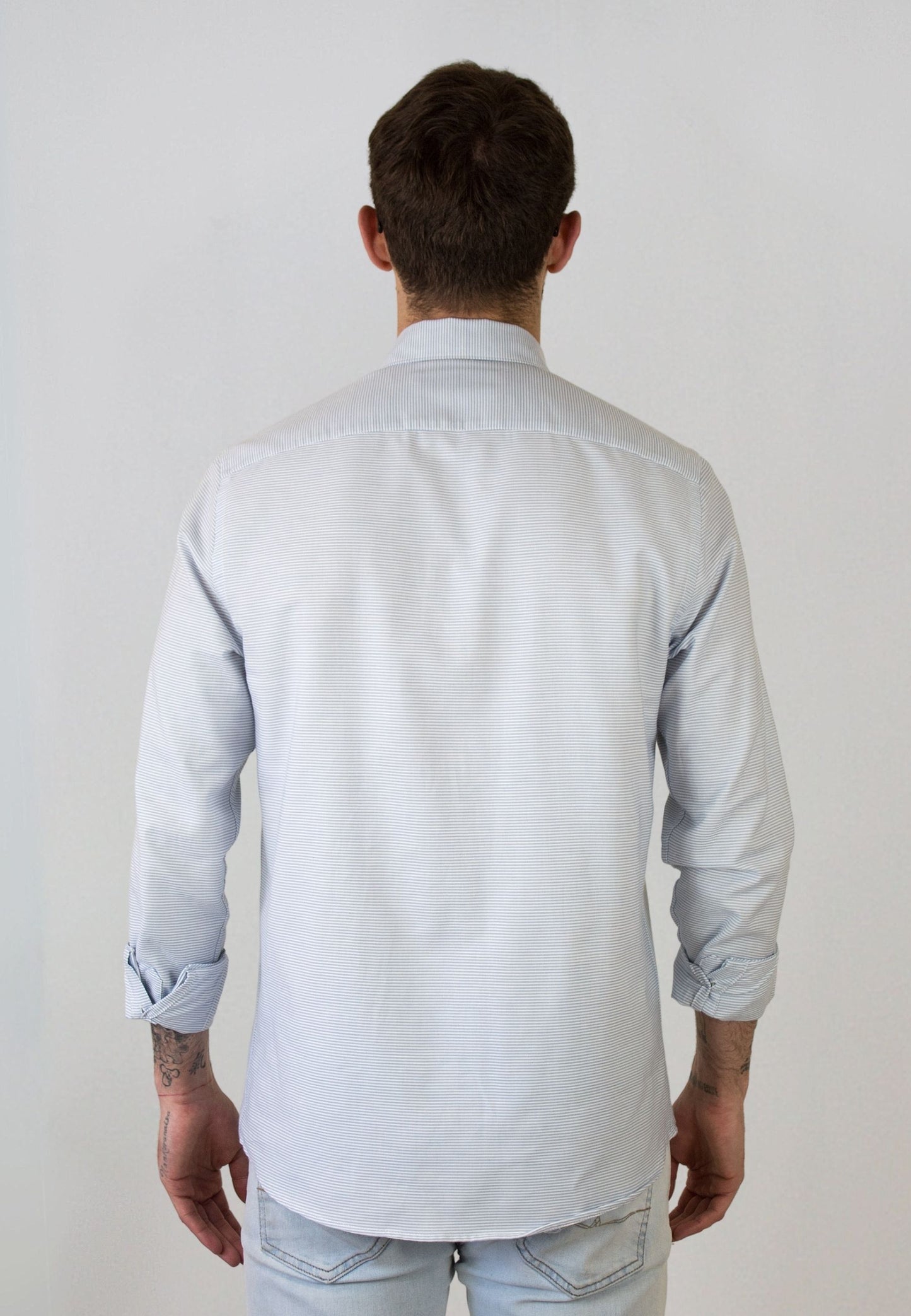 Chemise Oxford délavée bleu clair