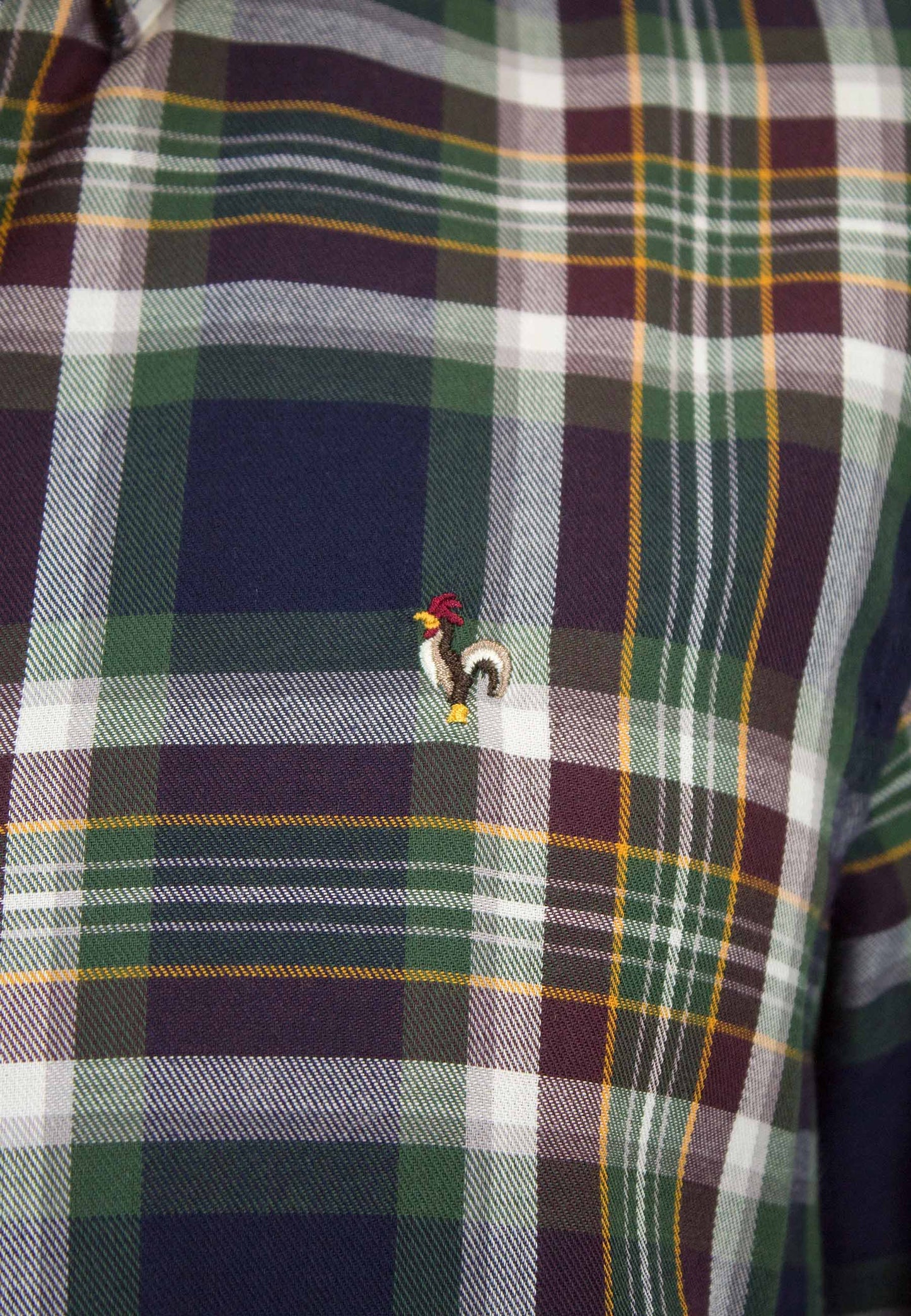 Camisa marino de cuadros verdes y blancos