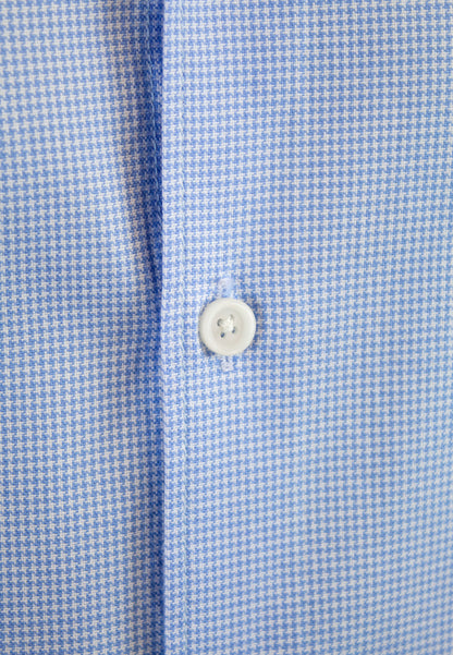 Camisa estructura pata de gallo blanca y azul