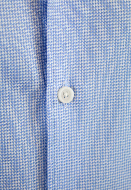 Camisa estructura pata de gallo blanca y azul