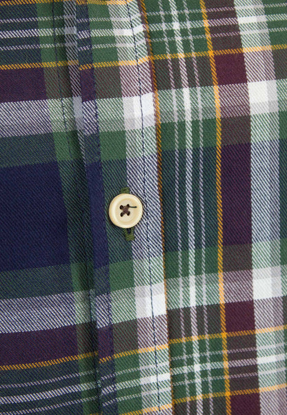 Camisa marino de cuadros verdes y blancos