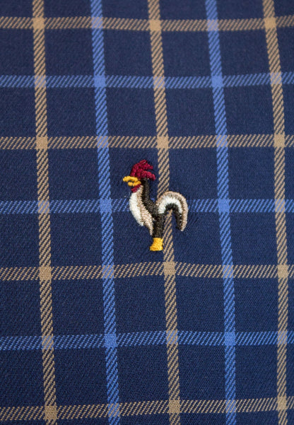 Camisa de cuadros azules y marrones