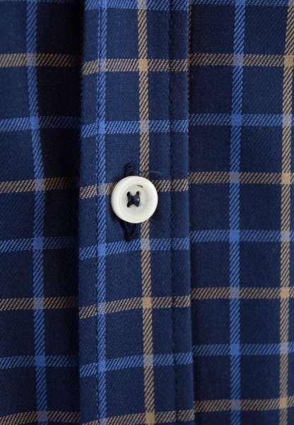 Camisa de cuadros azules y marrones