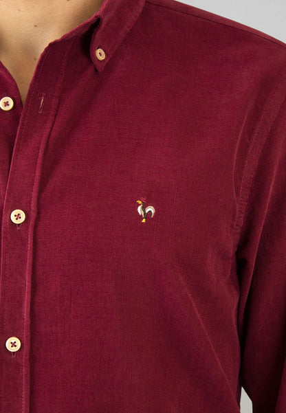 Camisa de micro pana granate