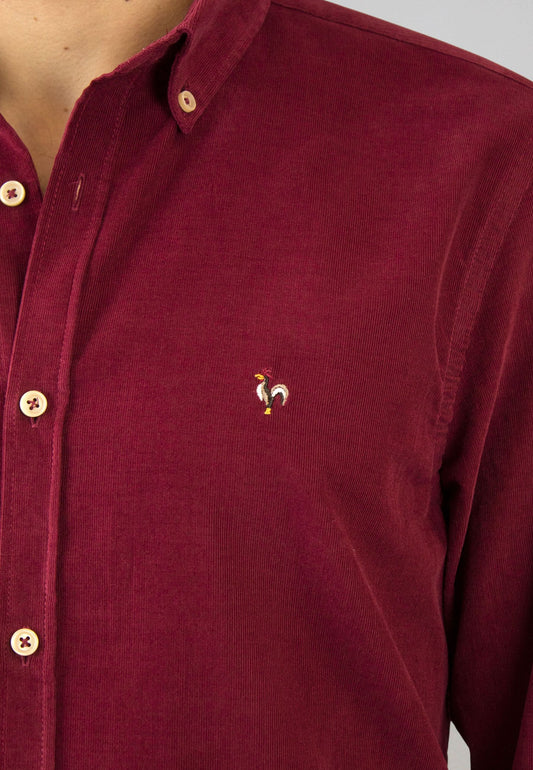 Camisa de micro pana granate