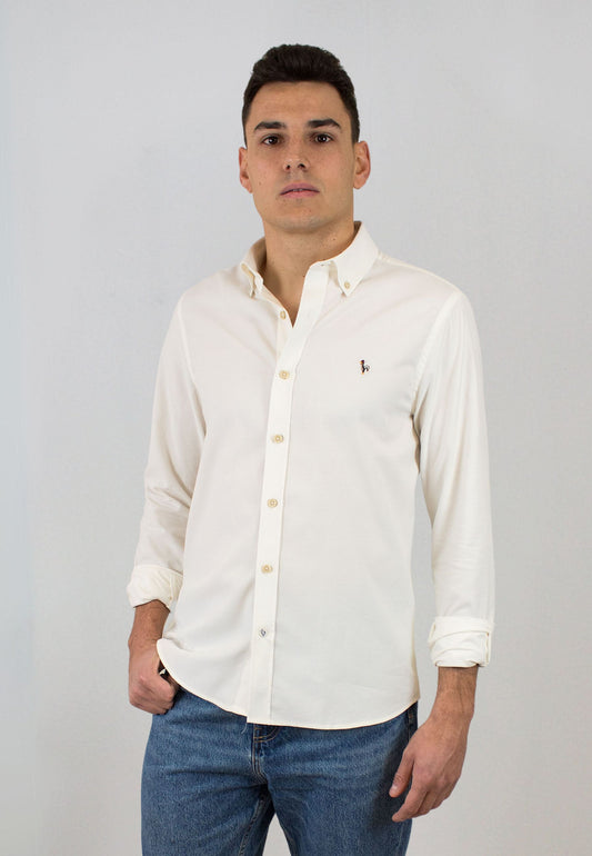 Camisa de micro pana crudo