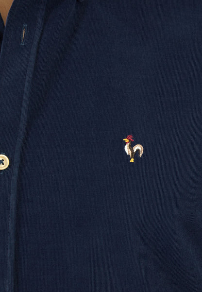 Camisa de micro pana marino