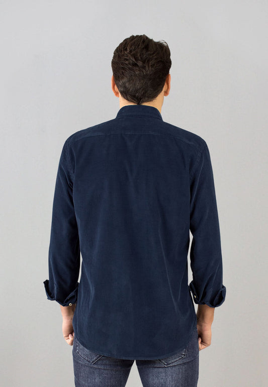 Camisa de micro pana marino