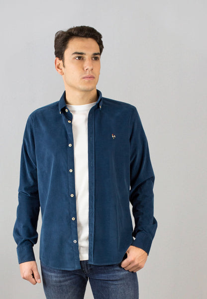 Camisa de micro pana petróleo