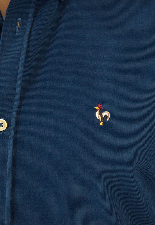 Camisa de micro pana petróleo