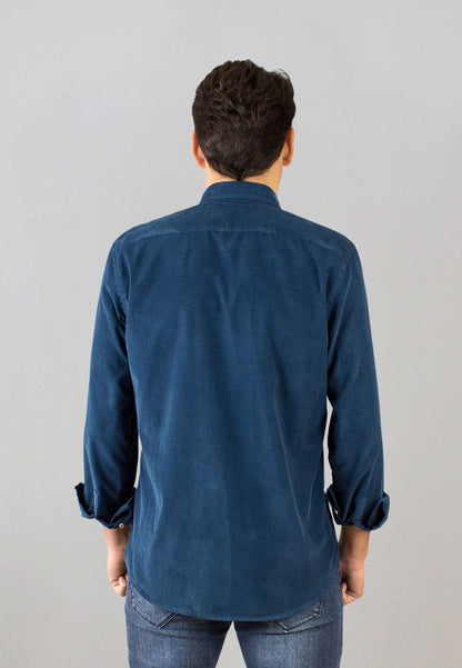 Camisa de micro pana petróleo