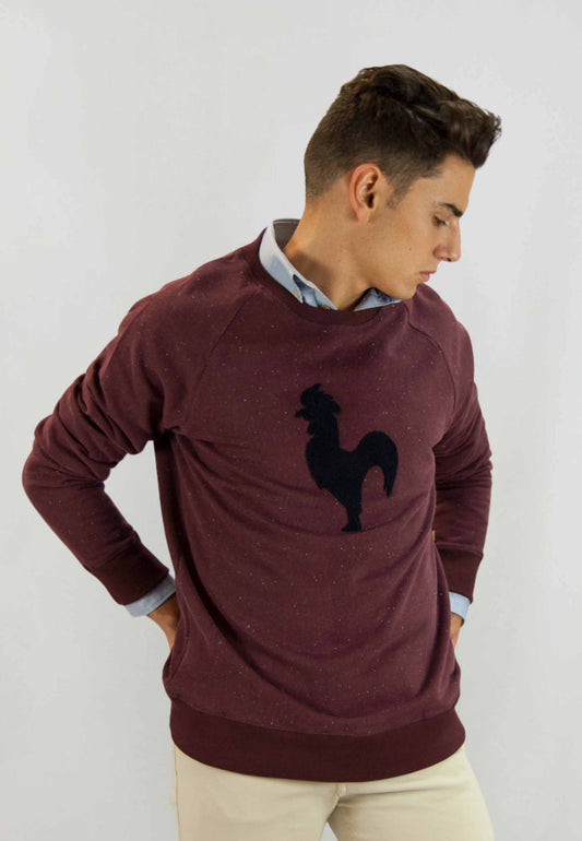 Sudadera granate logo rizo