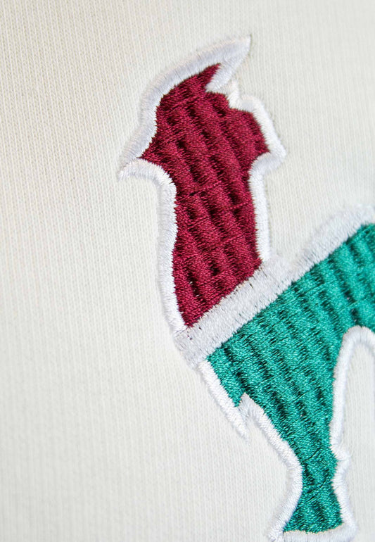 Sudadera cruda con bordado mediano