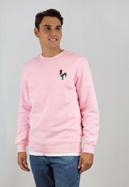 Sudadera rosa con bordado mediano