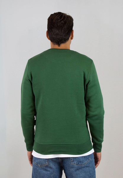 Sudadera verde con bordado mediano