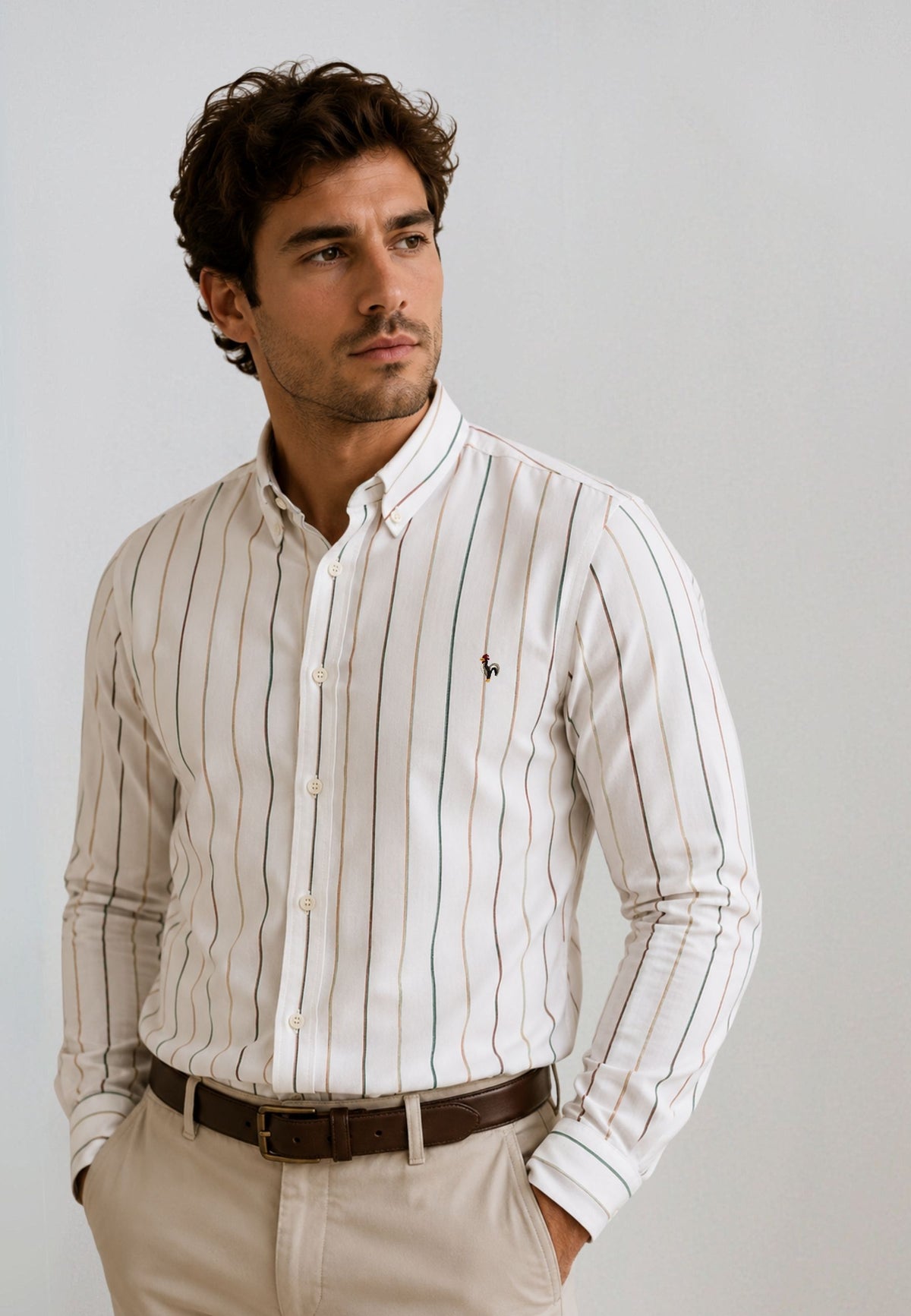 Chemise Oxford délavée bleu clair