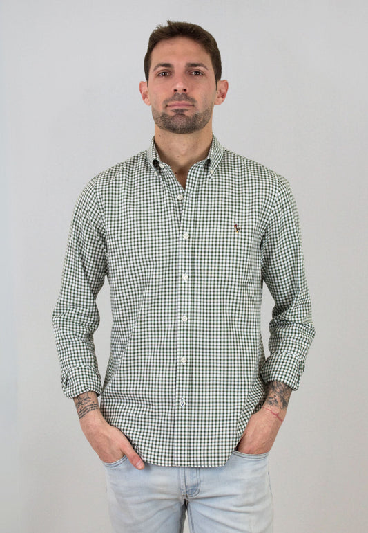 Tejido vichy verde 100% algodón