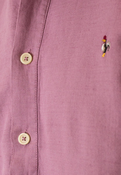 Polera de lino burgundi tres botones