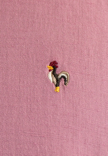 Polera de lino burgundi tres botones